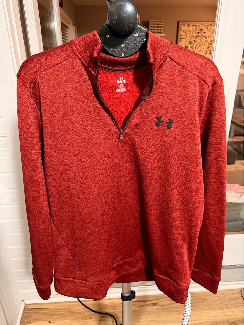 Under Armour Men's Pullover Sweatshirt Large Red 1/4 Zip